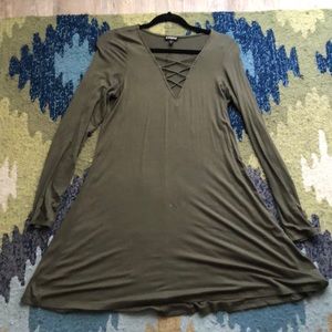 Express Moss green swing dress